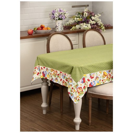 Скатерть "Джем" 140х180 см , 100% хлопок, зелёный, - фото 396038