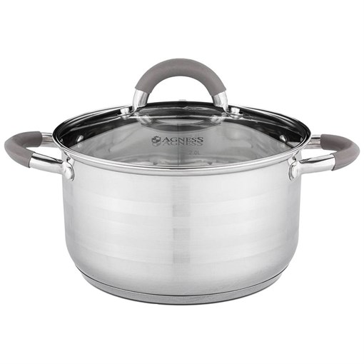 Кастрюля agness "Classic" со стеклянной крышкой 3,1 л. 20x11,5 см - фото 396492