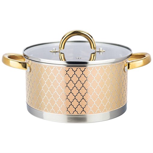 Кастрюля agness со стеклянной крышкой, нерж.сталь, 3,5 л 20х11 см - фото 396529