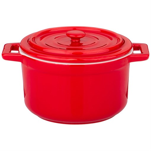 Кокотница с крышкой agness 15,4*11,9*8,1 см 460 мл красная - фото 396963