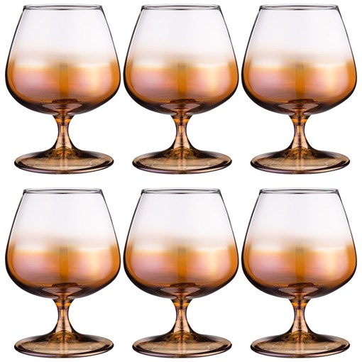 Набор бокалов для бренди из 6 шт "Карамельный омбре" 410 мл - фото 397060