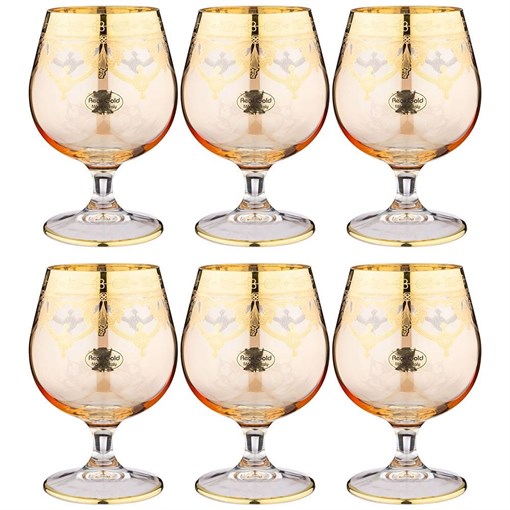 Набор бокалов для коньяка из 6 штук 530 мл "Amalfi ambra oro" - фото 397398