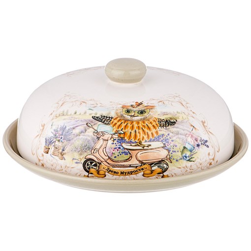 Блюдо для блинов с крышкой "Дерево мудрости" D=23 см H=10 см - фото 397430