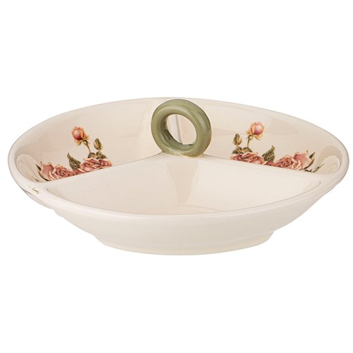 Менажница 3-х секционная "Корейская роза" 22*22*7,5 см - фото 397480