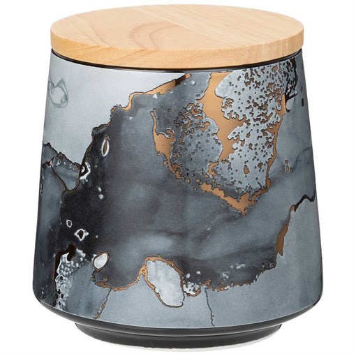 Банка с дерев.крышкой lefard "Moon art" 550 мл 10,5*10,5 см черная - фото 397687