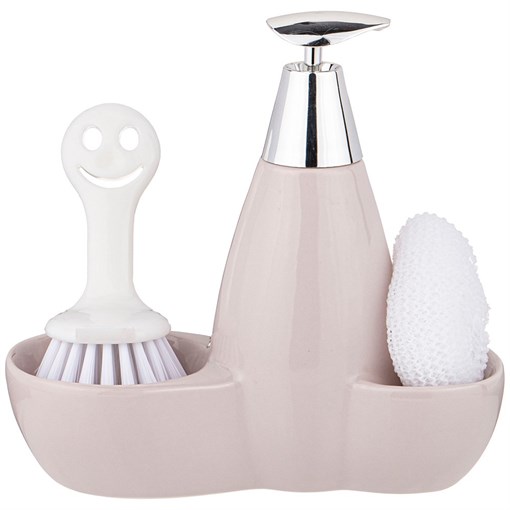 Дозатор для моющего средства 500 мл + губка и щетка 20*9*18 см - фото 398144