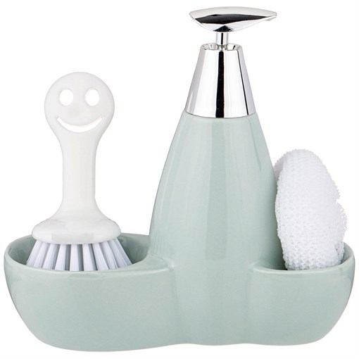 Дозатор для моющего средства 500 мл + губка и щетка 20*9*18 см - фото 398150