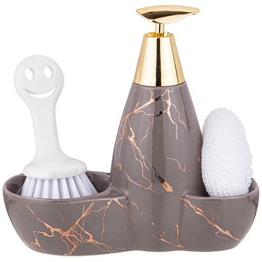 Дозатор для моющего средства "Fantasy" 500 мл + губка и щетка 20*9*18 см - фото 398153