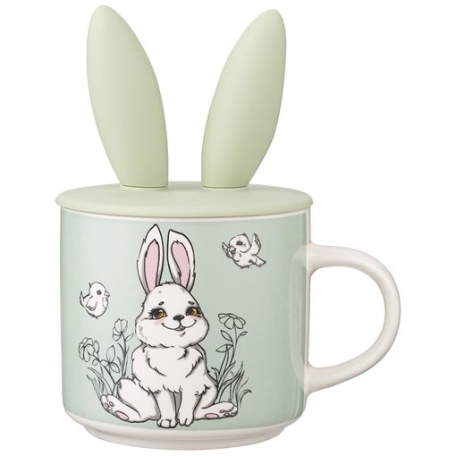Кружка lefard honey bunny, с силиконовой крышкой, 350 мл - фото 398270