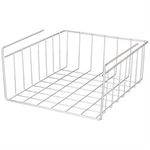 Подвесная корзина на полку 24*28*12 см цвет: хром - фото 398278