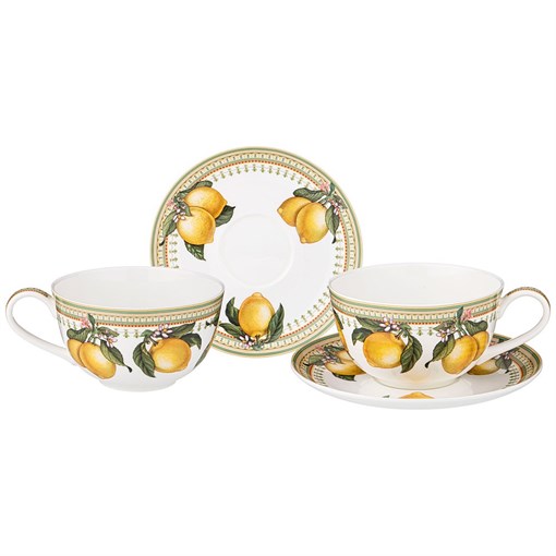 Чайный набор lefard "Лимоны" на 2 пер. 4 пр. 300 мл - фото 398492