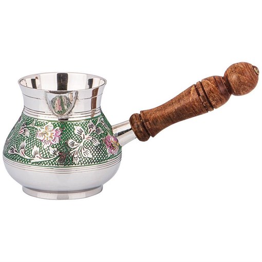 Турка 250 мл латунь. цветная эмаль - фото 398585