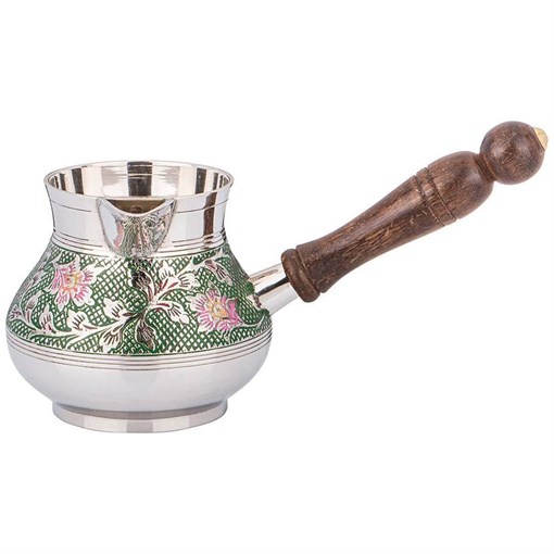 Турка 400 мл латунь. цветная эмаль - фото 398588