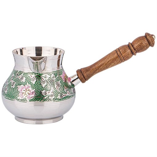 Турка 600 мл латунь. цветная эмаль - фото 398591