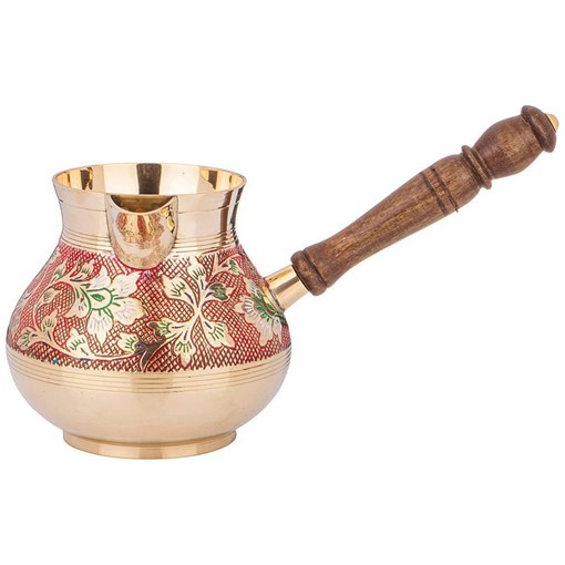 Турка 800 мл латунь. цветная эмаль - фото 398606