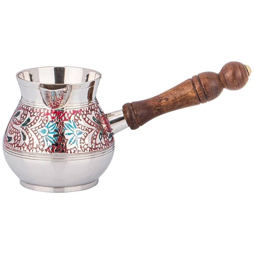 Турка 250 мл латунь. цветная эмаль - фото 398642