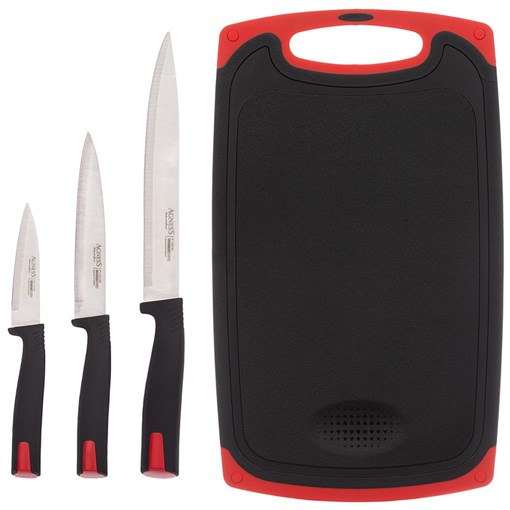 Набор ножей agness с разделочной доской, 4 предмета - фото 398755