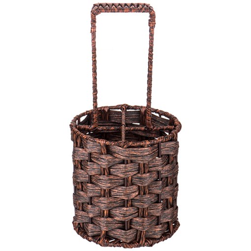 Корзинка с ручкой коллекция "Натурель" темное плетение 11*11*24 см - фото 399001