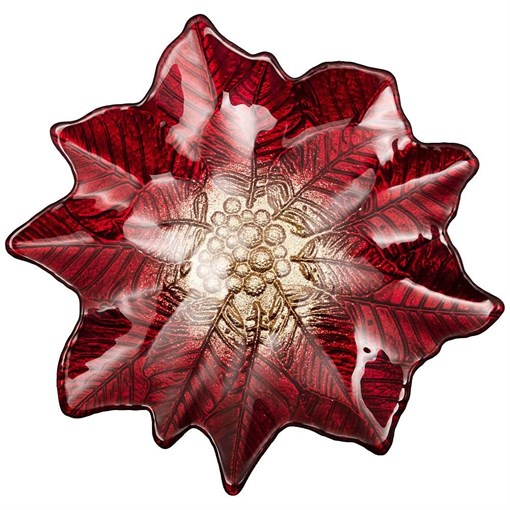 Блюдо "Poinsettia" red gold 27х26 см - фото 399025