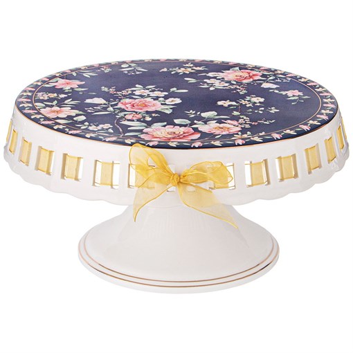 Тортовница на ножке lefard "Grace" синяя - фото 399535