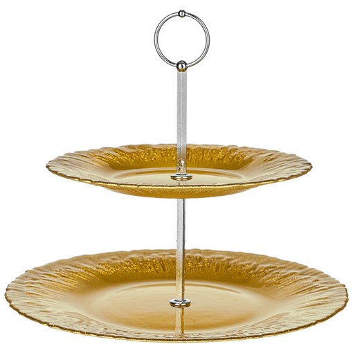 Этажерка двухъярусная "Golden glow" 28/21 см - фото 399662