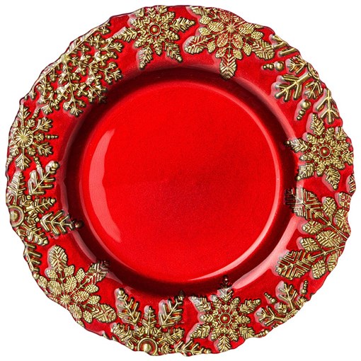 Тарелка "Celebration red" 22 см - фото 399672