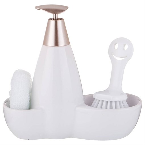 Дозатор для моющего средства 500 мл + губка и щетка 20*9*18 см - фото 399963