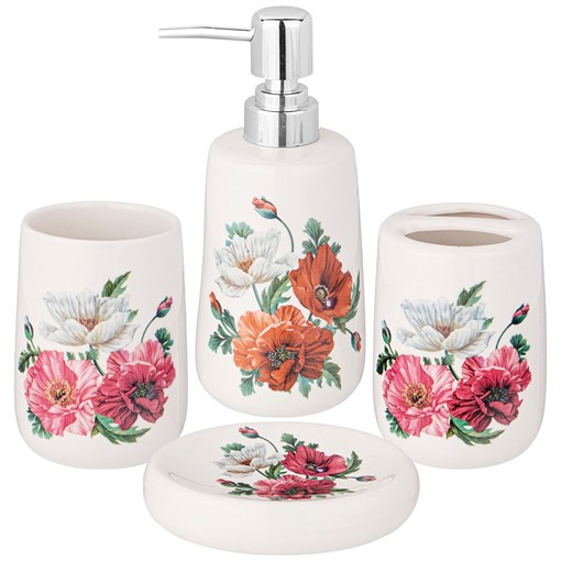 Набор для ванной комнаты "Маки" 4 пр. - фото 399998