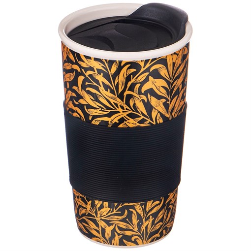 Кружка lefard кофемания с пласт. крышкой и с сил ободком, 450 мл - фото 400080