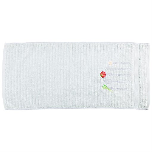 Полотенце "Бон аппетит",35х75. махра,св олива,вышивка,100%х\б - фото 400143