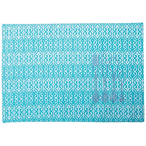 Плей см ет "Фуршет" 33х48 см ,80% х/б,20% люрекс,бирюза, вышивка - фото 400163