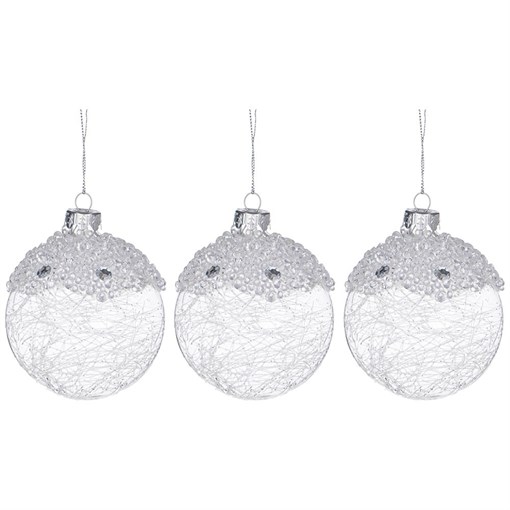 Набор шаров из 3-х шт коллекция "Блеск" D=8cm - фото 400206