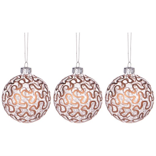 Набор шаров из 3-х шт коллекция "Блеск" D=8cm - фото 400208