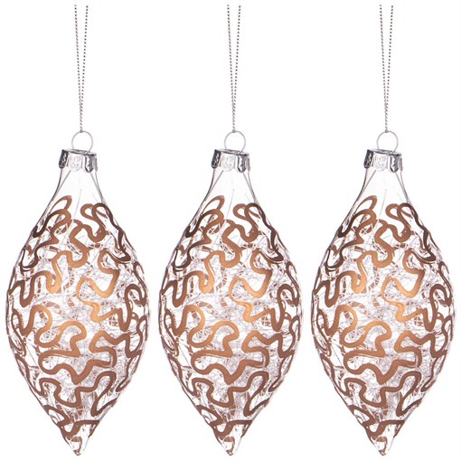 Набор шаров из 3-х шт коллекция "Блеск" 6x13cm - фото 400210