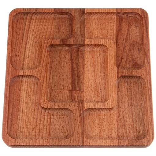 Менажница квадратная agness "Native" 5 секциий 26 х 26 х 2,0 см - фото 400416