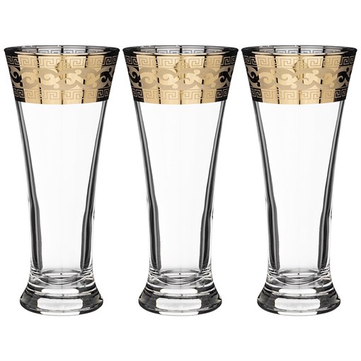 Набор 3 бокалов для пива 320 мл "Полоса версаль" - фото 400752