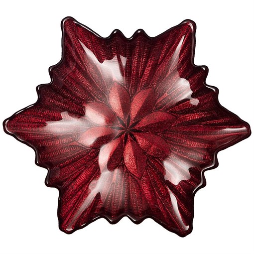 Блюдо "Snowflake" red shiny 21 см - фото 400814