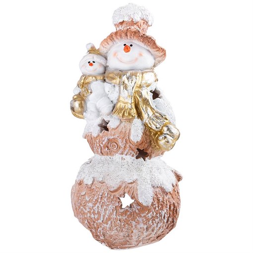 Фигурка декоративная "Снеговички" с подсветкой - фото 401361