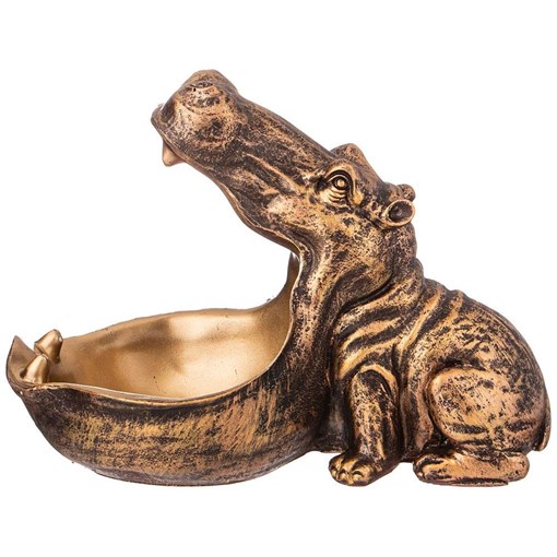 Шкатулка декоративная для мелочей "Бегемот"  30*22 см цвет: бронза - фото 401502