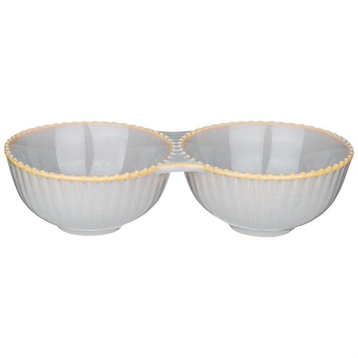 Менажница для закусок, соусов 2 секции bronco "Soul kitchen" 16*8*4 см 70 мл серый - фото 401548