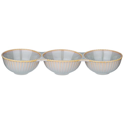 Менажница для закусок, соусов 3 секции bronco "Soul kitchen" 24*8*4 см 70 мл серый - фото 401554