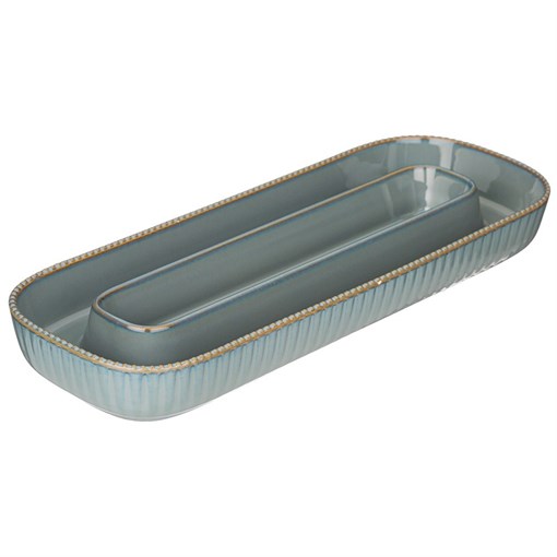 Менажница овальная 2 секции bronco "Soul kitchen" 30*11,5*3,5 см синяя - фото 401585