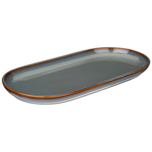 Тарелка овальная bronco "Soul kitchen" 30*14,5*2,5 см синяя - фото 401698