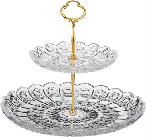 Фруктовница 2-х ярусная "Muza crystal" D=18/30 см H=28,5 см - фото 401744