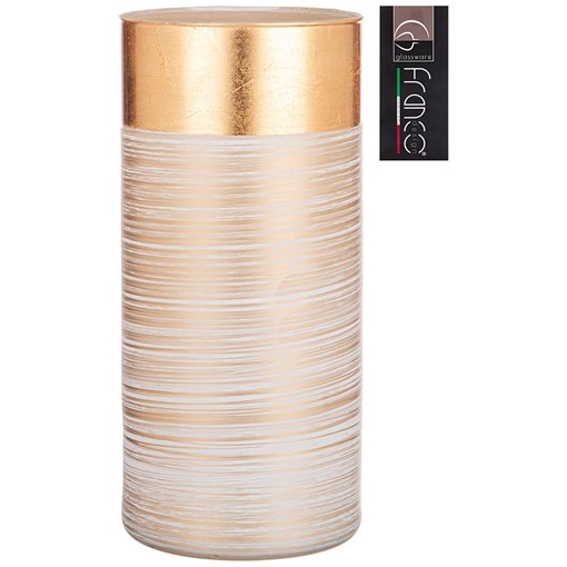 Ваза cilindro "Julia" gold white H=26 см D=12 - фото 401860