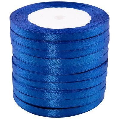 Лента  атласная синяя W=0,5 см , L=228м - фото 402164