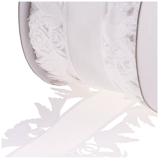 Лента лента кпроновая, кайма голуби,  белая , W=5 см , L=45 м - фото 402176