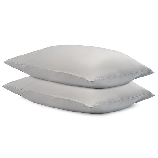 Набор из двух наволочек  из умягченного сатина серого цвета из коллекции Essential, 50х70 см - фото 403541