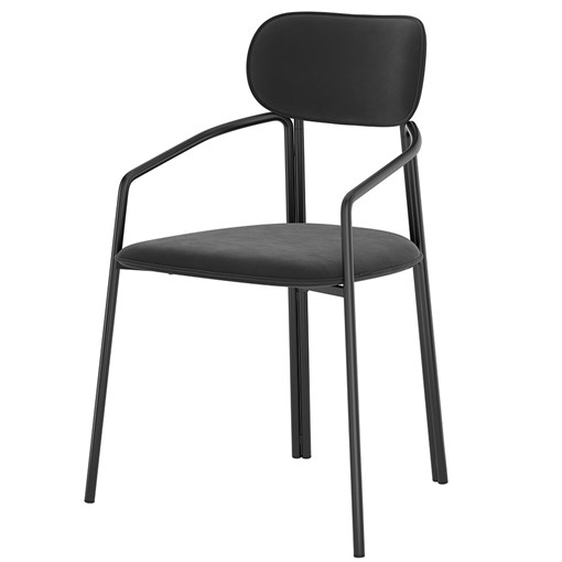 Стул Ror, Round, велюр, черный/черный - фото 404065