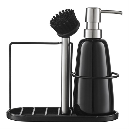 Органайзер с диспенсером для мыла Gunvor, 380 мл, черный - фото 404380